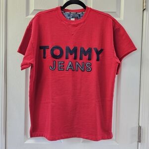 Tommy Hilfiger Short Sleeve Red & Blue Shirt Size Small